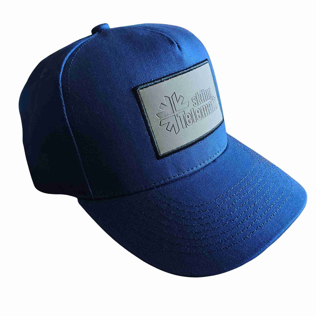 Baseball cap Telemark skiing logo right blue without model