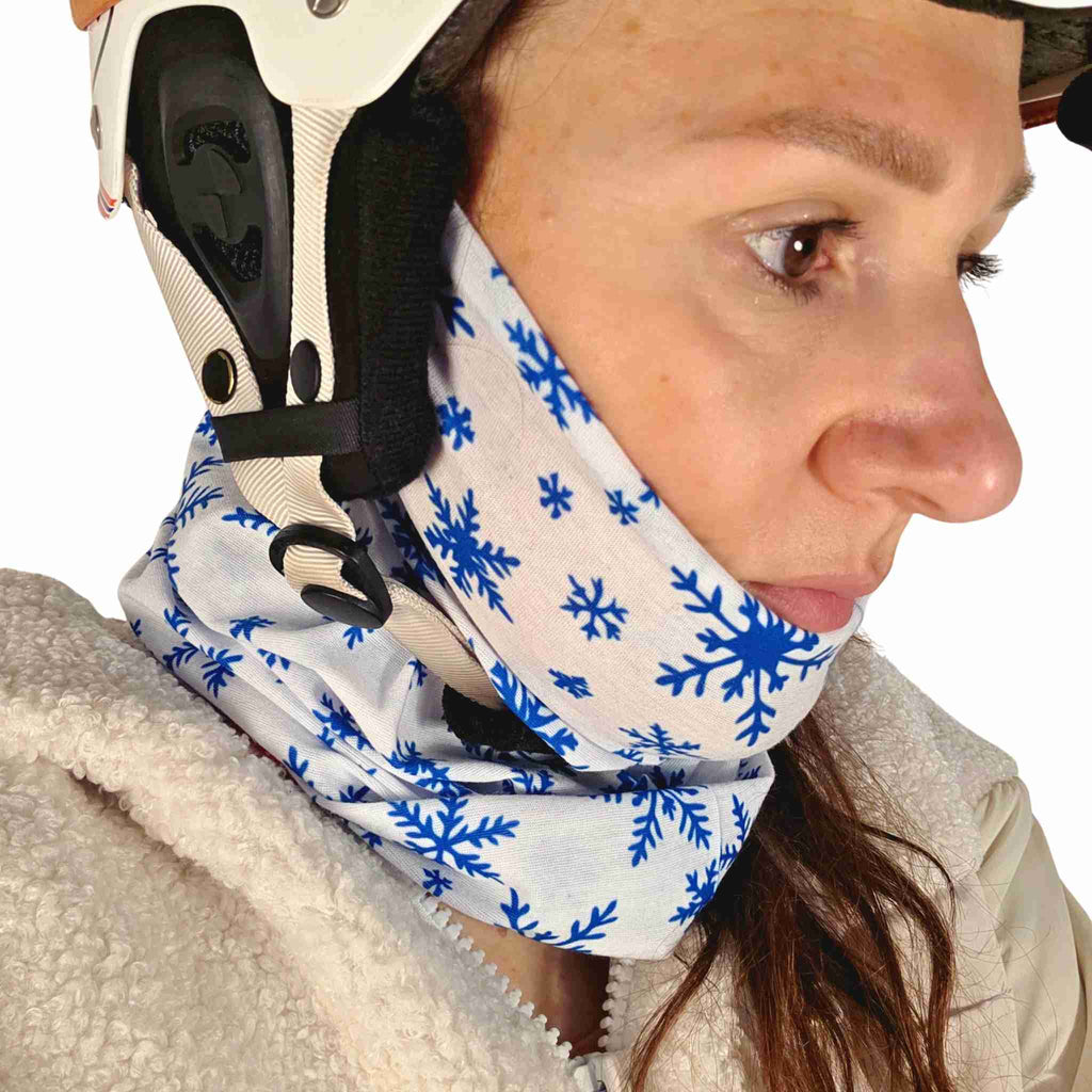 Multifunctional Telemark Skiing Headwear - Blue Winter Snowflakes