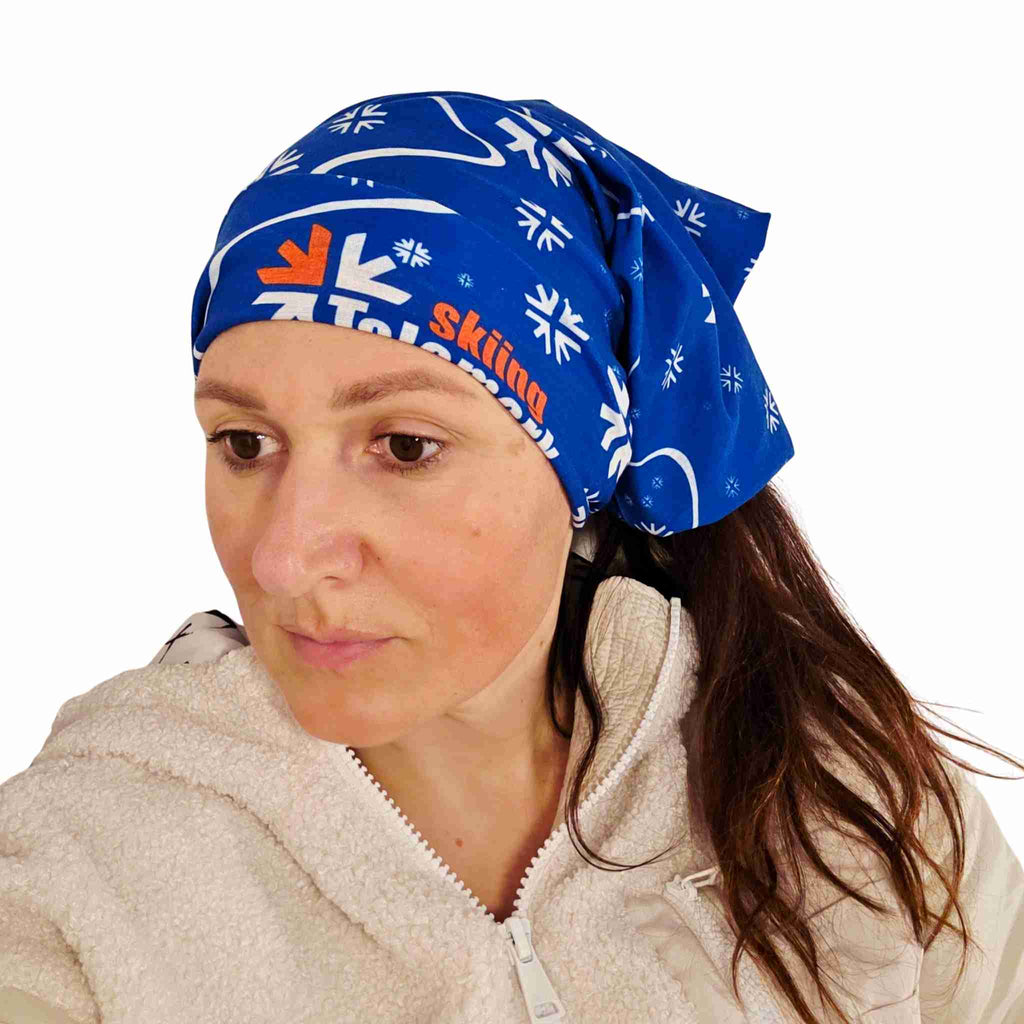 Multifunctional Telemark Skiing Headwear - blue and skiline