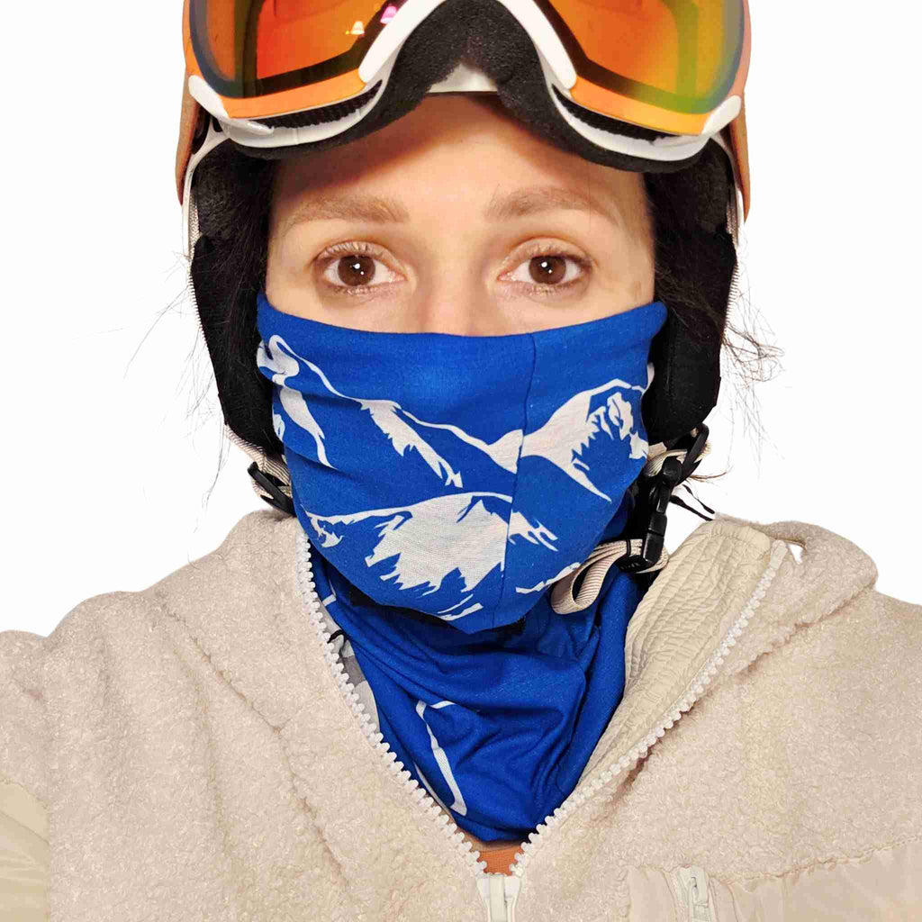 Multifunctional Telemark Skiing Headwear - Blue Ski Mountains