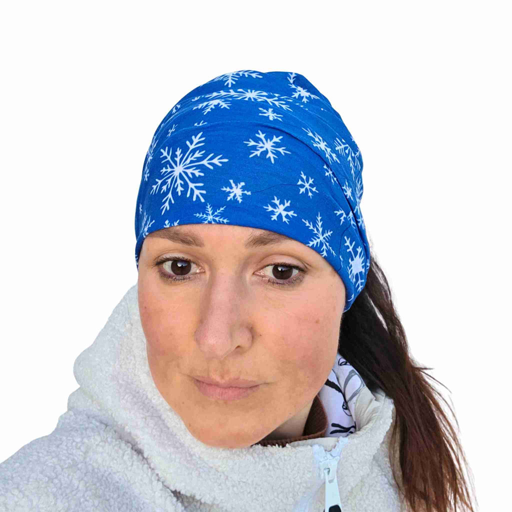 Multifunctional Telemark Skiing Headwear - White Winter Snowflakes