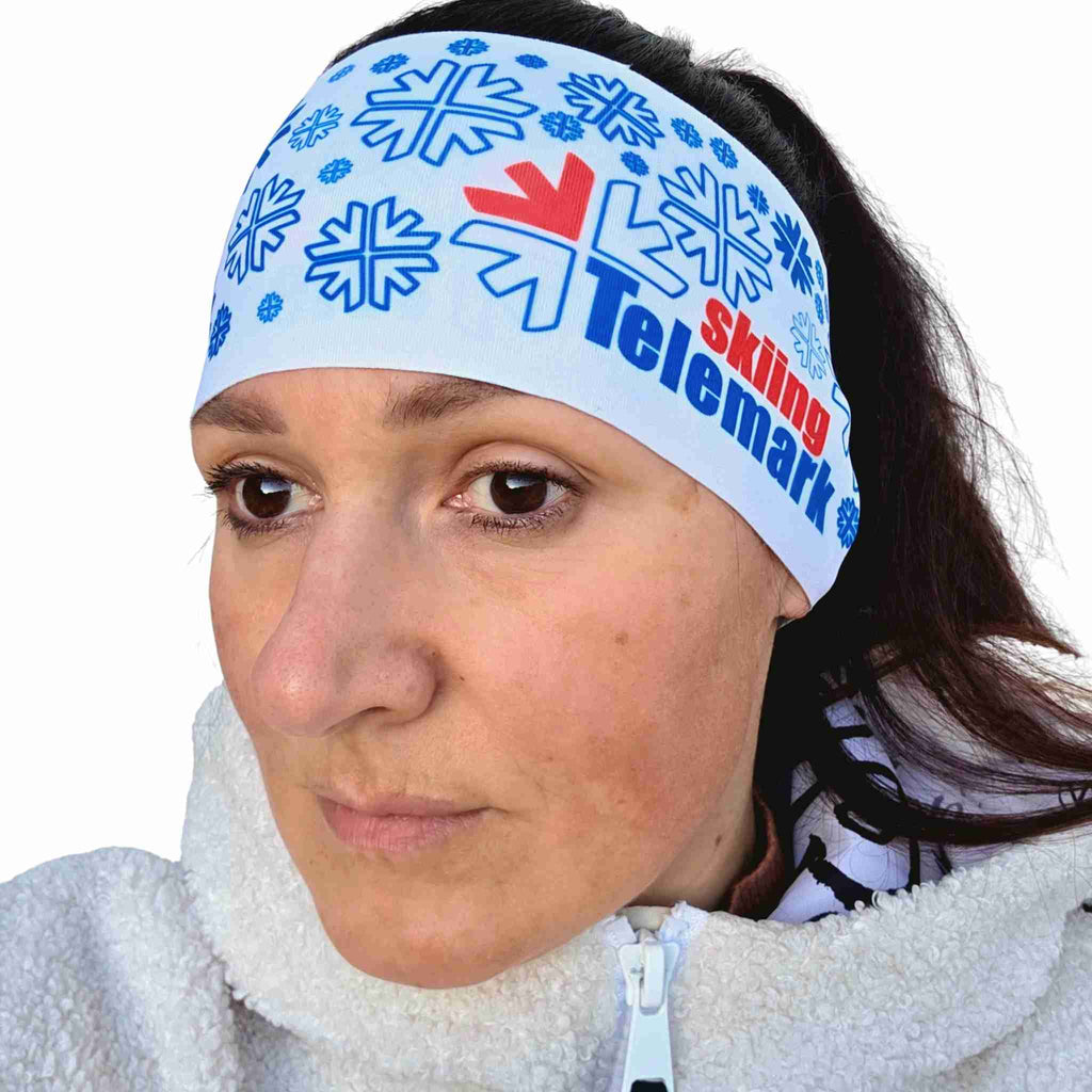 Headband Telemark Skiing - Blue  logo Snowflakes