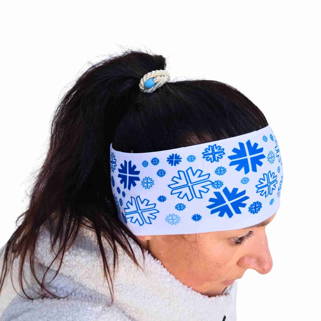 Headband Telemark Skiing - Blue  logo Snowflakes