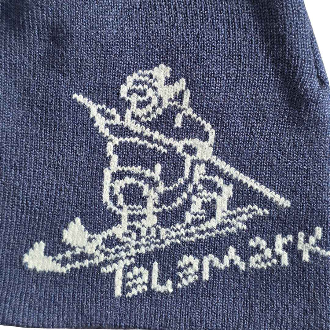 Telemark Skier Beanie – Blue Merino Wool Hat