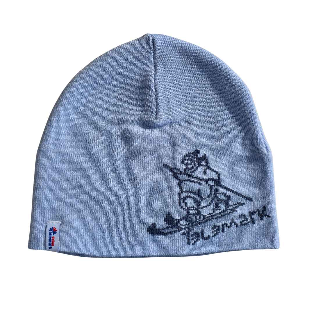 Telemark Skier Beanie – Light Blue Merino Wool Hat